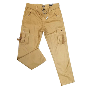Stockpapa Liquidation Clothes 7 สีกางเกงคาร์โก้ผู้ชายแบบมีเข็มขัด