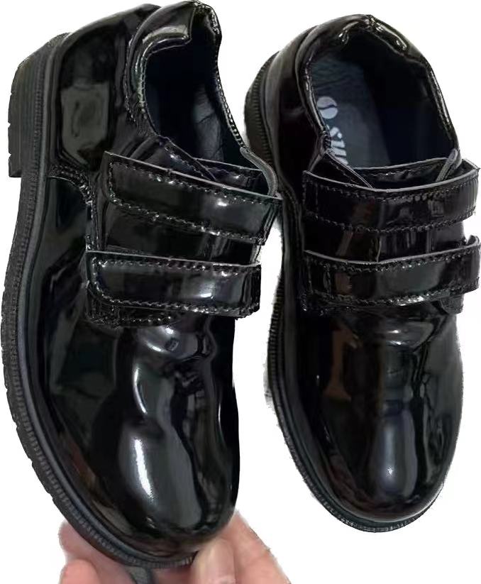 Stockpapa แฟชั่นเด็ก รองเท้าหนังสีดำ เครื่องแต่งกาย Stock