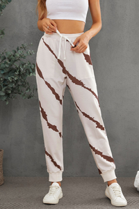 Stockpapa สุภาพสตรี Casual Tie-dyed Drawstring กางเกงเอวยางยืด