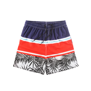 Stockpapa 4way Spandex Men's Striped Print Board Shorts ในสต็อก 