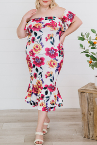 Stockpapa ชุดเดรสพิมพ์ลายผู้หญิง Plus size 